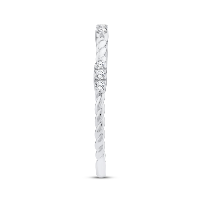 Main Image 2 of Threads of Love Diamond Stackable Station Anniversary Ring 1/10 ct tw 14K White Gold