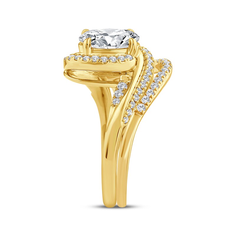 Main Image 2 of Adore Lab-Grown Diamonds Oval-Cut Bypass Bridal Set 2 ct tw 14K Yellow Gold