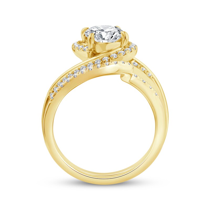 Main Image 3 of Adore Lab-Grown Diamonds Oval-Cut Bypass Bridal Set 2 ct tw 14K Yellow Gold
