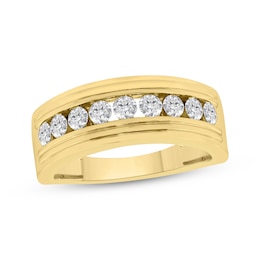 Men's Diamond Channel Ring 1 ct tw 10K Yellow Gold