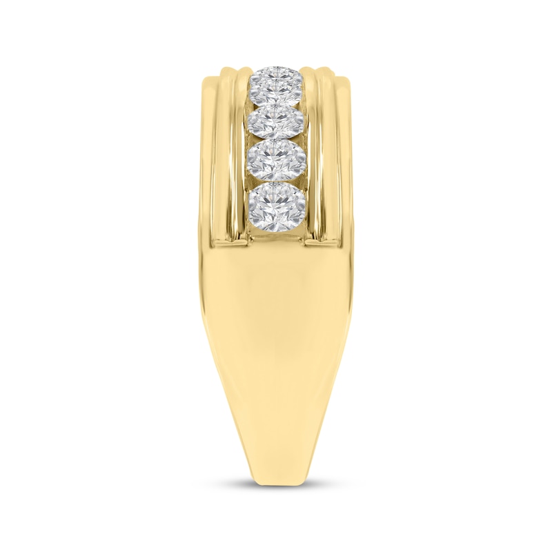 Main Image 2 of Men's Diamond Channel Ring 1 ct tw 10K Yellow Gold