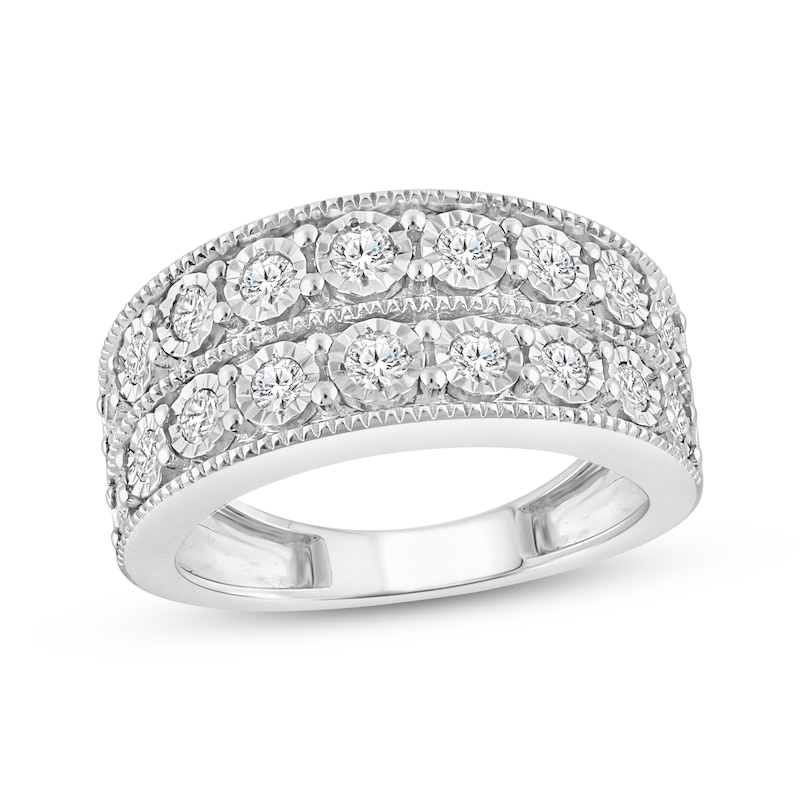 Main Image 1 of Adore Diamond Two-Row Anniversary Ring 1/2 ct tw 10K White Gold
