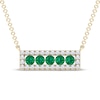 Thumbnail Image 1 of Natural Emerald & Diamond Rectangle Frame Necklace 1/6 ct tw 14K Yellow Gold 18"