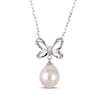 Thumbnail Image 1 of Cultured Pearl Bow Necklace Sterling Silver 18"