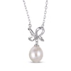 Thumbnail Image 2 of Cultured Pearl Bow Necklace Sterling Silver 18"