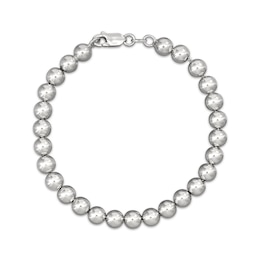 Bead Chain Bracelet 6mm Solid Sterling Silver 7.5"