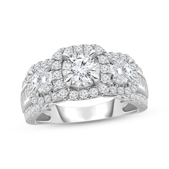 Adore Lab-Grown Diamonds Round-Cut Three-Stone Engagement Ring 2 ct tw 10K White Gold