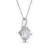 Thumbnail Image 2 of White Lab-Created Sapphire Drop Necklace Sterling Silver 18&quot;