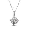 Thumbnail Image 3 of White Lab-Created Sapphire Drop Necklace Sterling Silver 18&quot;