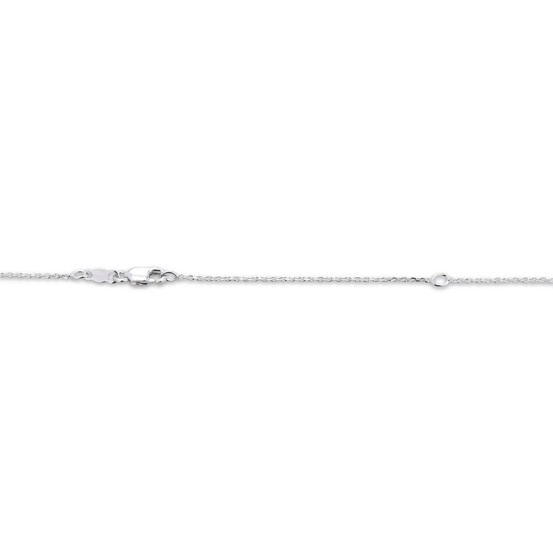 Main Image 4 of White Lab-Created Sapphire Drop Necklace Sterling Silver 18&quot;