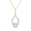Thumbnail Image 1 of Milestones Diamond Teardrop Necklace 1/4 ct tw 10K Yellow Gold 18"