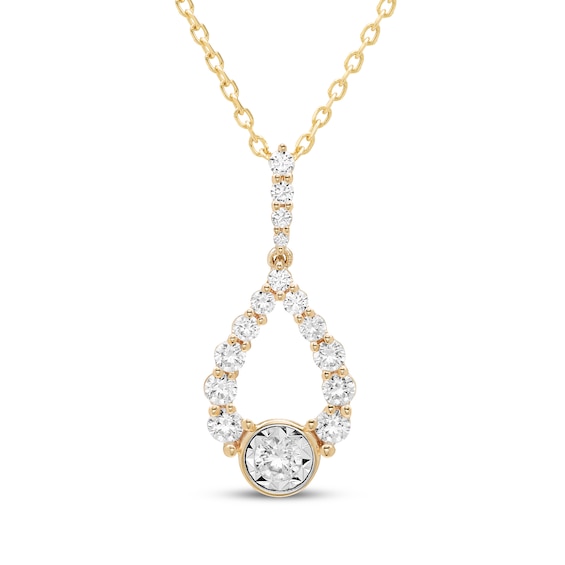Milestones Diamond Teardrop Necklace 1/ ct tw 10K Gold 18