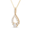Thumbnail Image 2 of Milestones Diamond Teardrop Necklace 1/4 ct tw 10K Yellow Gold 18"