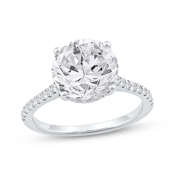 Lab-Grown Diamonds Round-Cut Engagement Ring 4-1/3 ct tw 14K White Gold