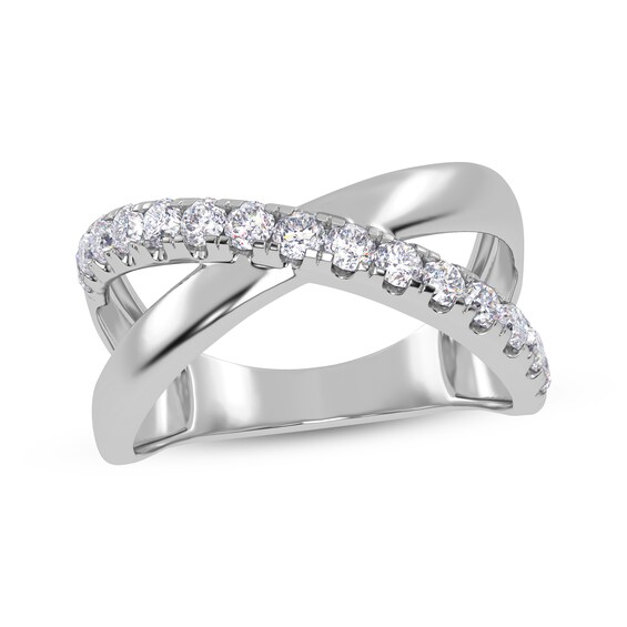 Diamond Crisscross Orbit Ring 1/2 ct tw 14K White Gold