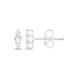 KAY Lab-Grown Diamonds Three-Stone Vertical Stud Earrings 1/5 ct tw 14K White Gold
