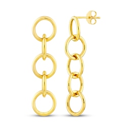 Circle Link Drop Earrings 14K Yellow Gold