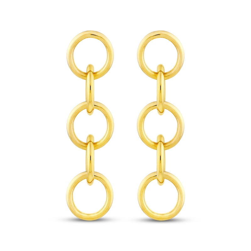 Main Image 2 of Circle Link Drop Earrings 14K Yellow Gold