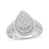 Thumbnail Image 1 of Adore Multi-Diamond Pear Halo Engagement Ring 1 ct tw 10K White Gold