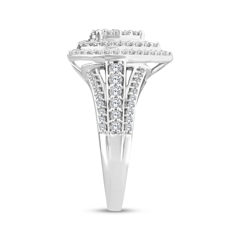 Main Image 2 of Adore Multi-Diamond Pear Halo Engagement Ring 1 ct tw 10K White Gold