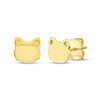 Thumbnail Image 1 of Cat Face Silhouette Stud Earrings 14K Yellow Gold