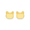 Thumbnail Image 2 of Cat Face Silhouette Stud Earrings 14K Yellow Gold