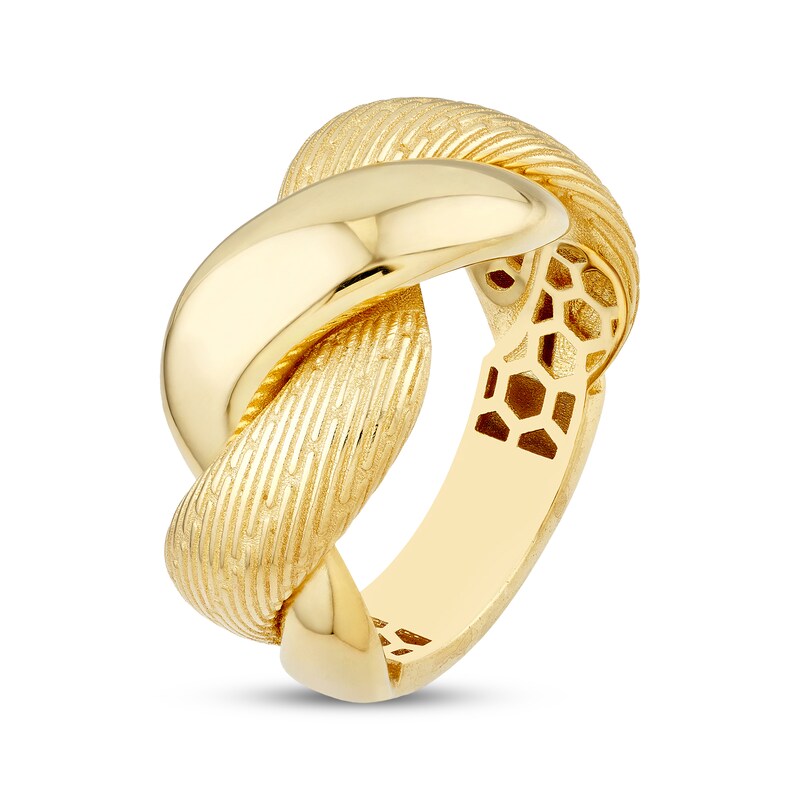 Main Image 2 of Textured & Polished Twist Ring 14K Yellow Gold