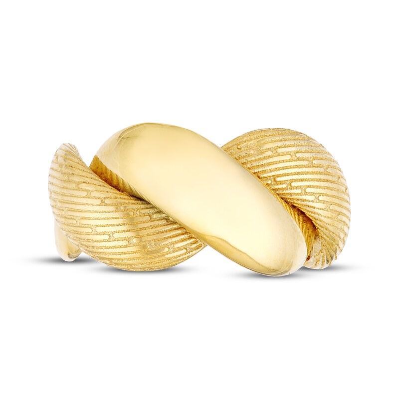 Main Image 3 of Textured & Polished Twist Ring 14K Yellow Gold
