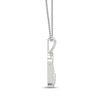Thumbnail Image 2 of White Lab-Created Sapphire Virgo Zodiac Symbol Necklace Sterling Silver & 10K Yellow Gold 18"