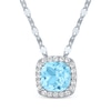 Thumbnail Image 2 of Cushion-Cut Swiss Blue Topaz & White Lab-Created Sapphire Gift Set Sterling Silver