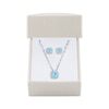 Thumbnail Image 4 of Cushion-Cut Swiss Blue Topaz & White Lab-Created Sapphire Gift Set Sterling Silver