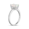 Thumbnail Image 2 of Emerald-Cut Lab-Created Opal & White Lab-Created Sapphire Hidden Halo Ring Sterling Silver