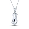 Thumbnail Image 3 of Black Onyx & White Lab-Created Sapphire Penguin Necklace Sterling Silver 18"
