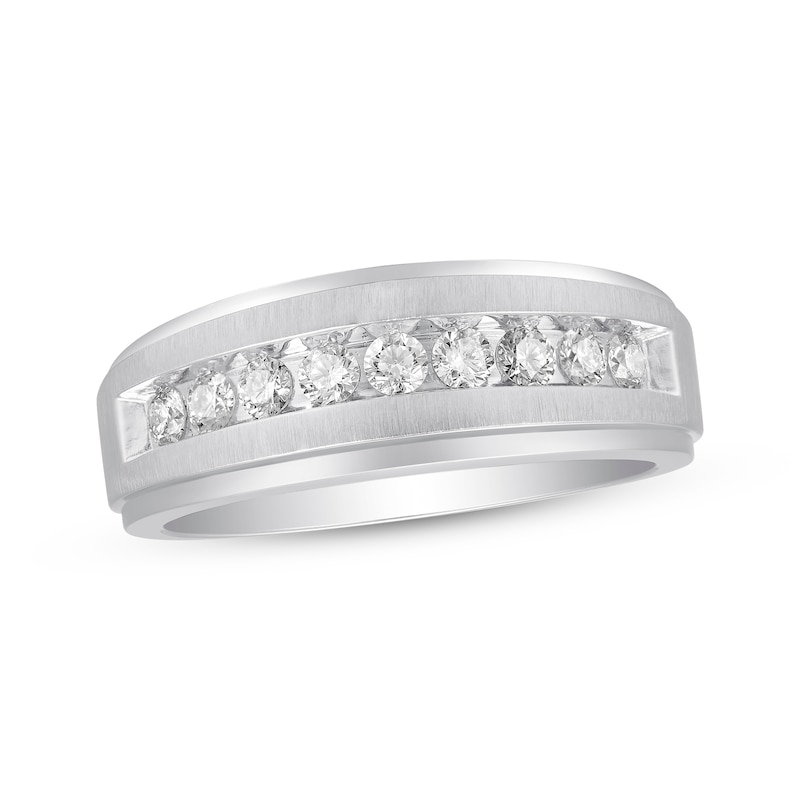 Main Image 1 of Adore Men's Diamond Wedding Band 1/2 ct tw 10K White Gold