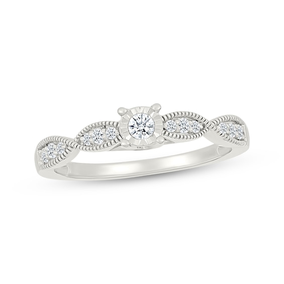 Diamond Vintage-Inspired Promise Ring 1/6 ct tw Sterling Silver