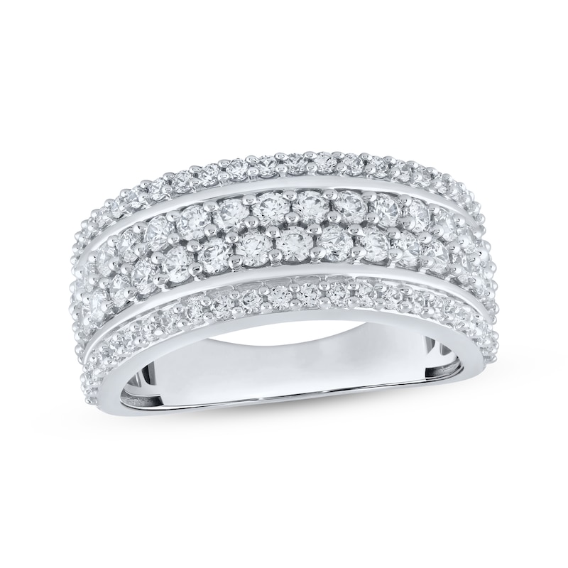 Main Image 1 of Men's Lab-Grown Diamond Four-Row Ring 2 ct tw 10K White Gold