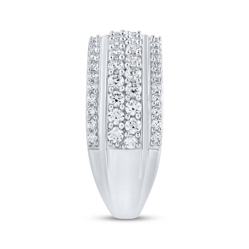 Main Image 2 of Men's Lab-Grown Diamond Four-Row Ring 2 ct tw 10K White Gold