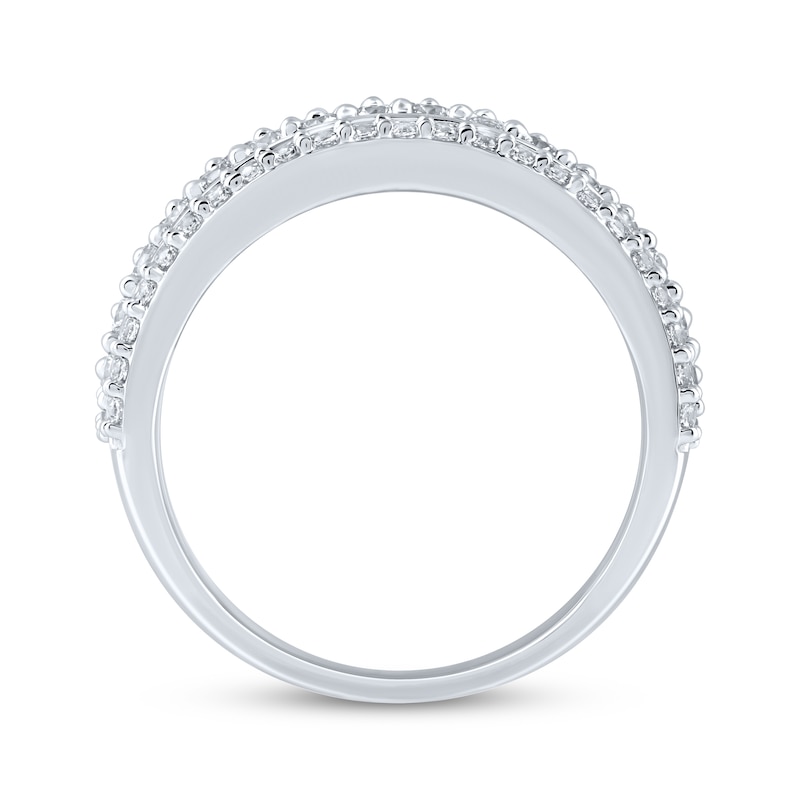 Main Image 3 of Men's Lab-Grown Diamond Four-Row Ring 2 ct tw 10K White Gold