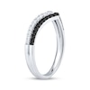 Thumbnail Image 2 of Adore Black & White Diamond Two-Row Chevron Anniversary Ring 1/3 ct tw 14K White Gold