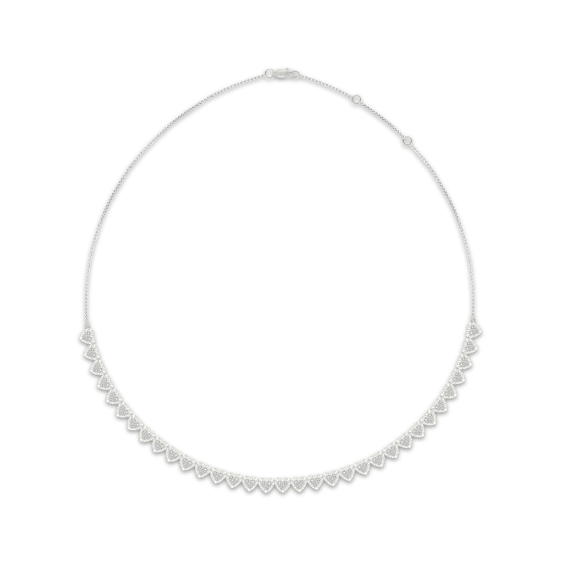 Main Image 3 of Multi-Diamond Heart Necklace 1/2 ct tw Sterling Silver 17"