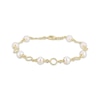 Thumbnail Image 1 of Cultured Pearl Station Bracelet 24K Yellow Gold Vermeil Sterling Silver 7.25"