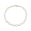 Thumbnail Image 2 of Cultured Pearl Station Bracelet 24K Yellow Gold Vermeil Sterling Silver 7.25"