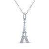 Thumbnail Image 3 of Diamond Accent Eiffel Tower Necklace Sterling Silver 18"