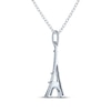 Thumbnail Image 4 of Diamond Accent Eiffel Tower Necklace Sterling Silver 18"