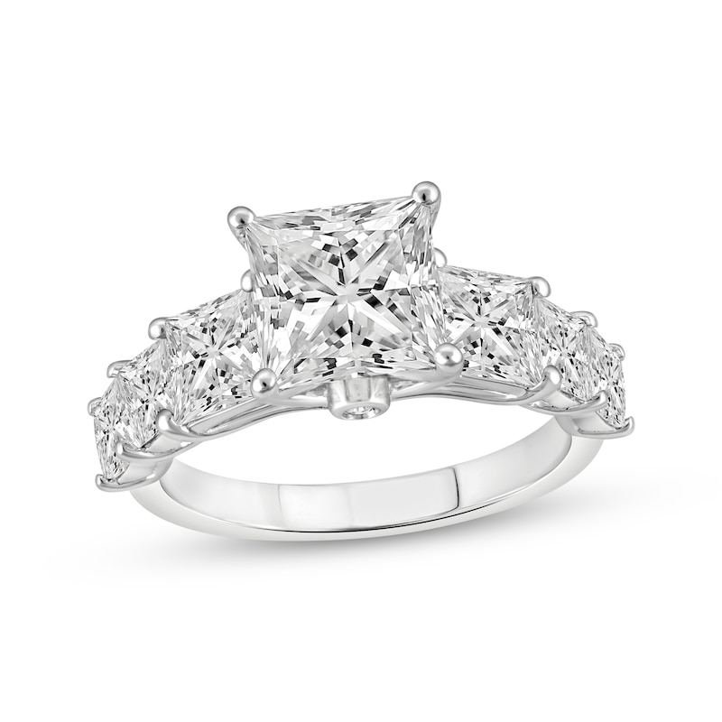 Main Image 1 of Adore Lab-Grown Diamonds Princess-Cut Engagement Ring 4-1/2 ct tw 14K White Gold