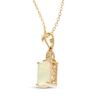Thumbnail Image 2 of Octagon-Cut Opal & Diamond Accent Necklace 10K Yellow Gold 18"