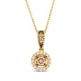 Le Vian Diamond Halo Necklace 1/2 ct tw 14K Honey Gold 18"