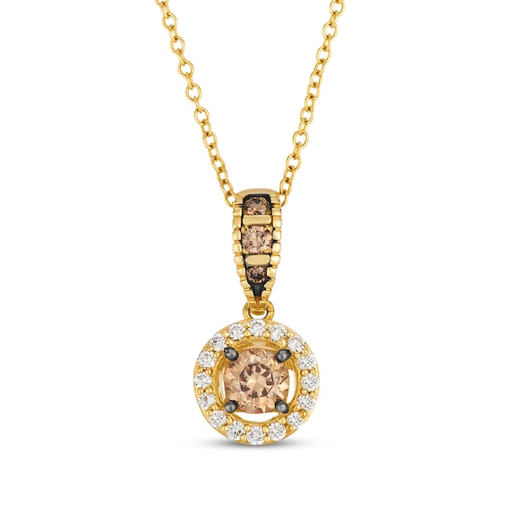 Le Vian Diamond Halo Necklace 1/2 ct tw 14K Honey Gold 18"