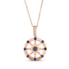 Thumbnail Image 1 of Le Vian Blue Sapphire Wheel Necklace 1/6 ct tw Diamonds 14K Strawberry Gold 20"