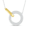 Thumbnail Image 1 of Diamond Circle Necklace 1/10 ct tw Sterling Silver & 10K Yellow Gold 18"